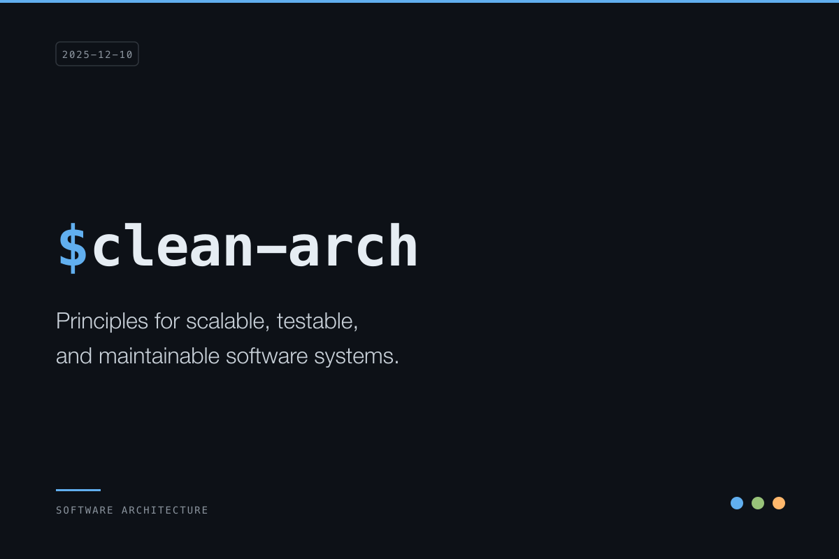 Clean Architecture: Building Maintainable Software Systems