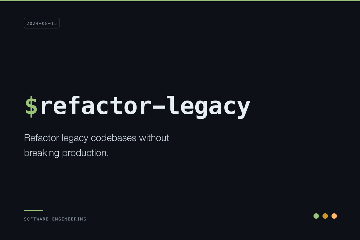 Legacy Code Refactoring: A Strategic Approach